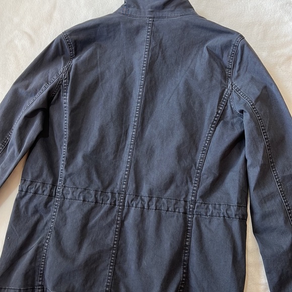 Daily Ritual Dark Navy Gray Denim Moto Jacket with Drawstring Waist size 2 - Picture 13 of 13